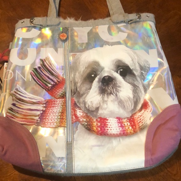 Fuzzynation Shih Tzu Large Tote Bag and Wristlet NWT - Picture 3 of 11